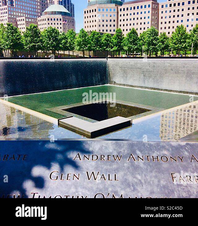 Ground Zero World Trade Center Memorial in New York City 9/11 Foto Stock