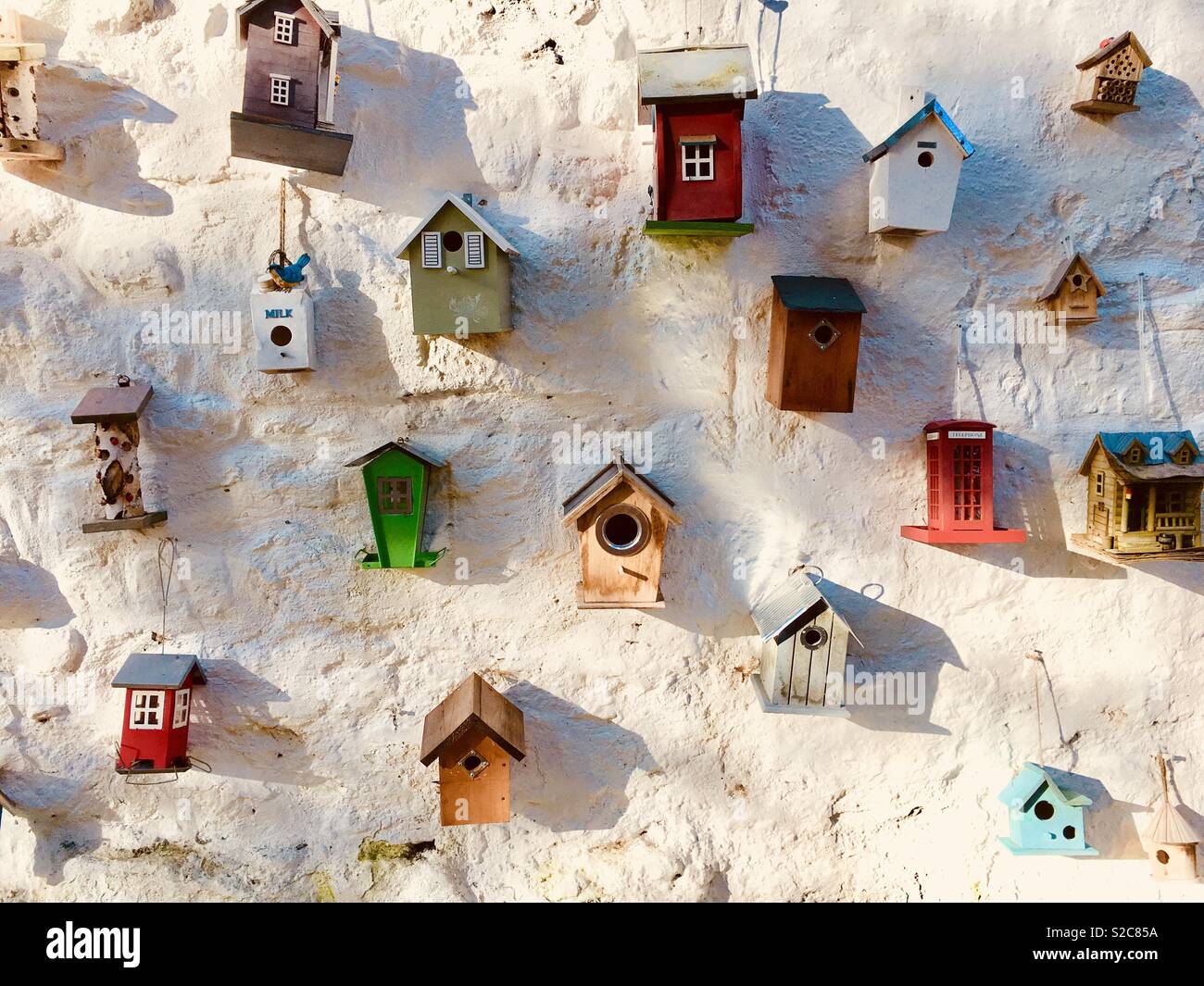 Collezione di uccelli di nesting scatole Foto Stock