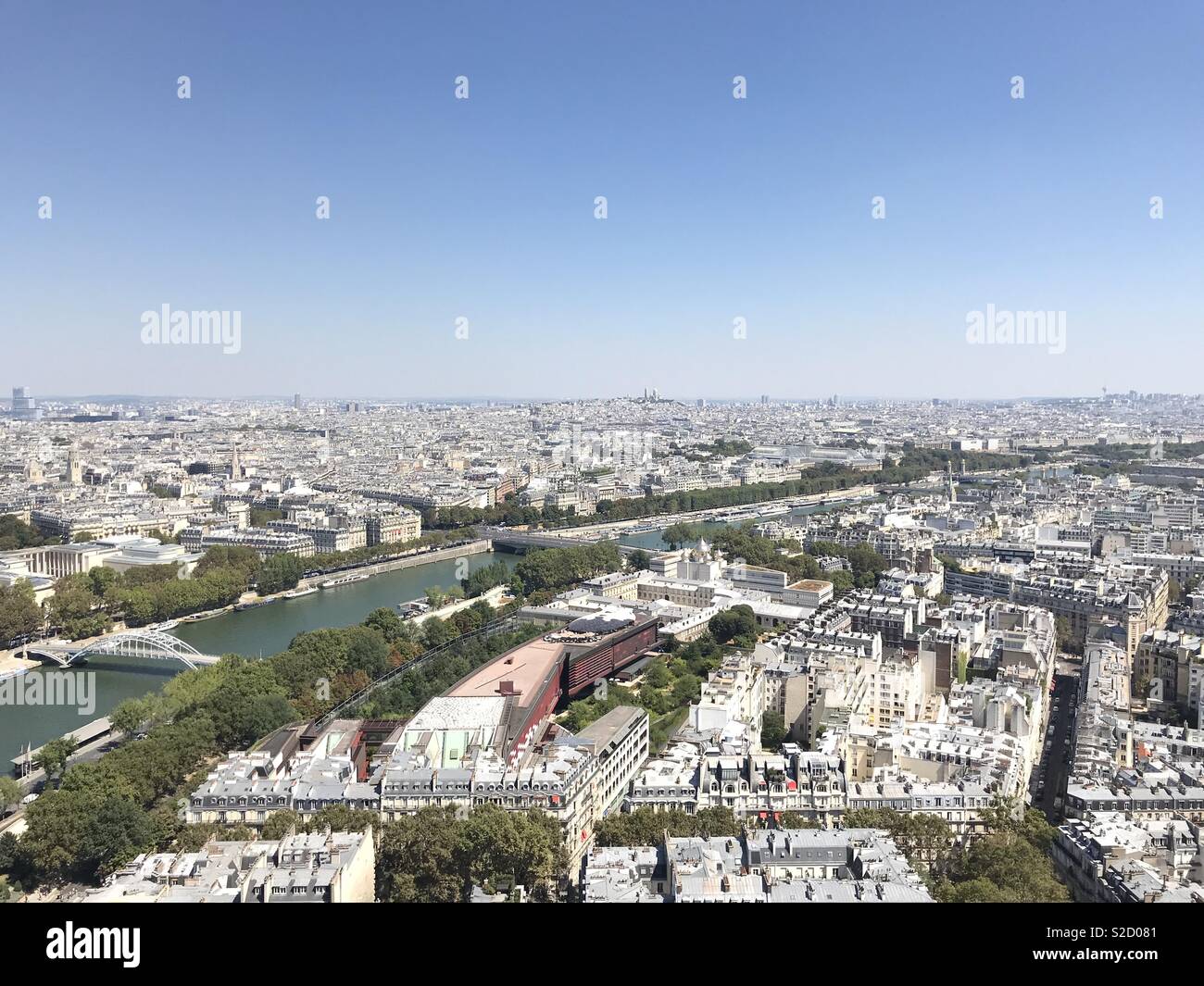 Solo il centro di Parigi di Parigi dalla Torre Eiffel Foto Stock