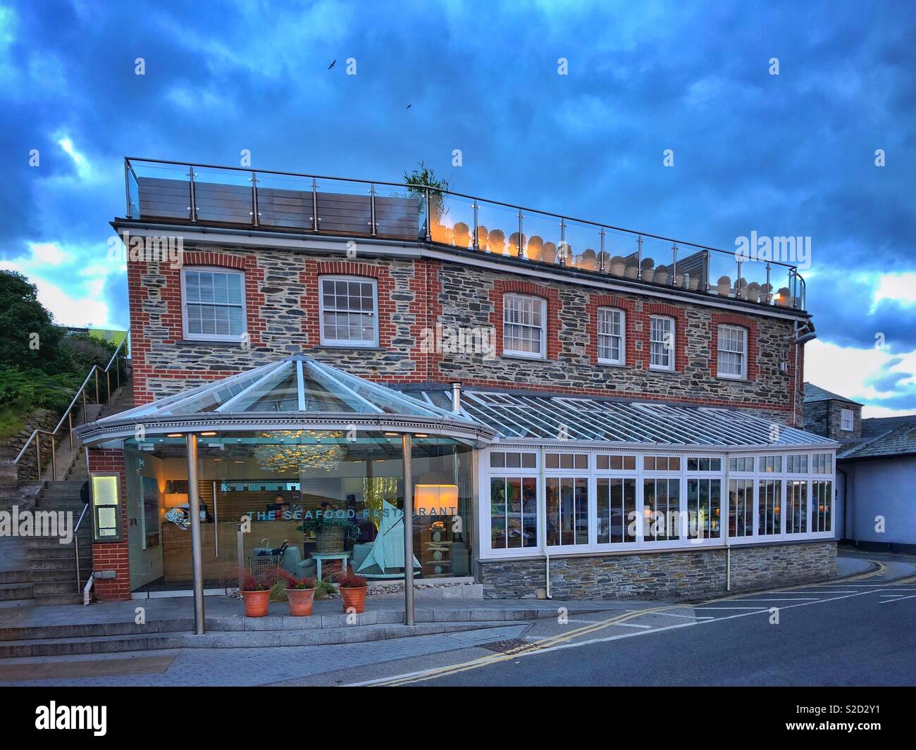Il ristorante di frutti di mare, Padstow, Cornwall, Inghilterra. Foto Stock