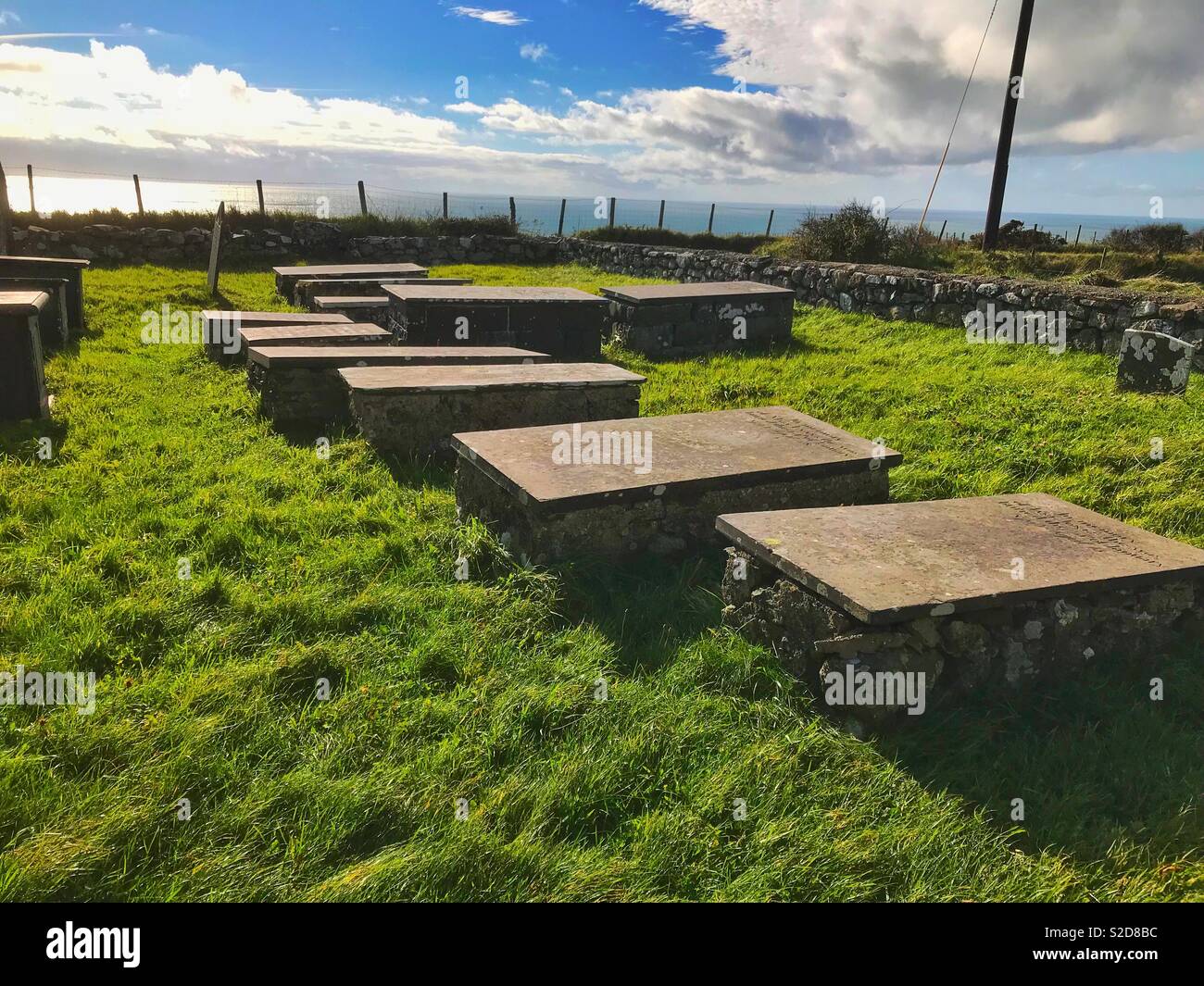 Lungomare grave Rhiw cantiere nei pressi di Aberdaron Ottobre 2018 Foto Stock