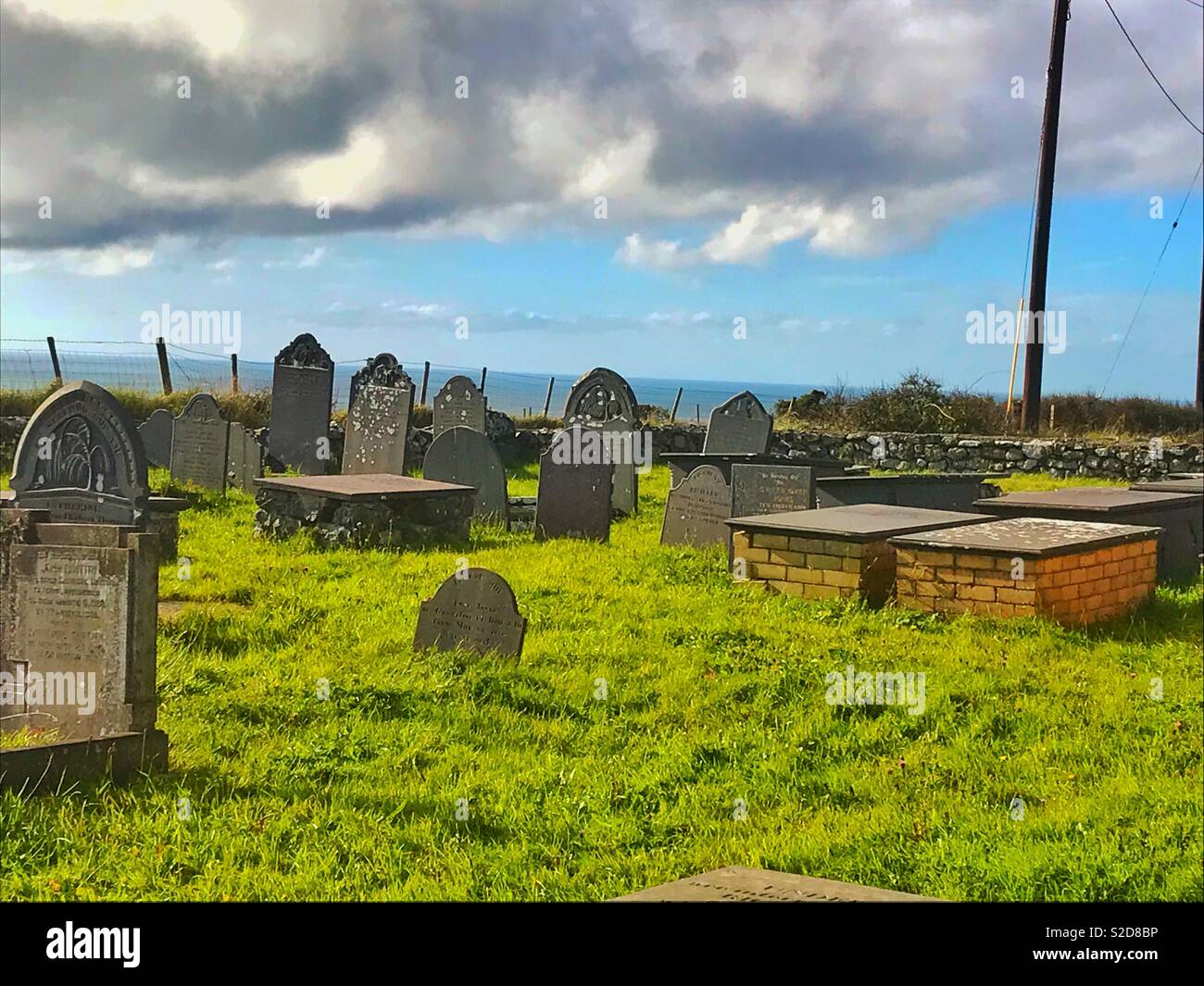 Grave yard a St.Maelrhys Rhiw vicino Aberdaron Ottobre 2018 Foto Stock