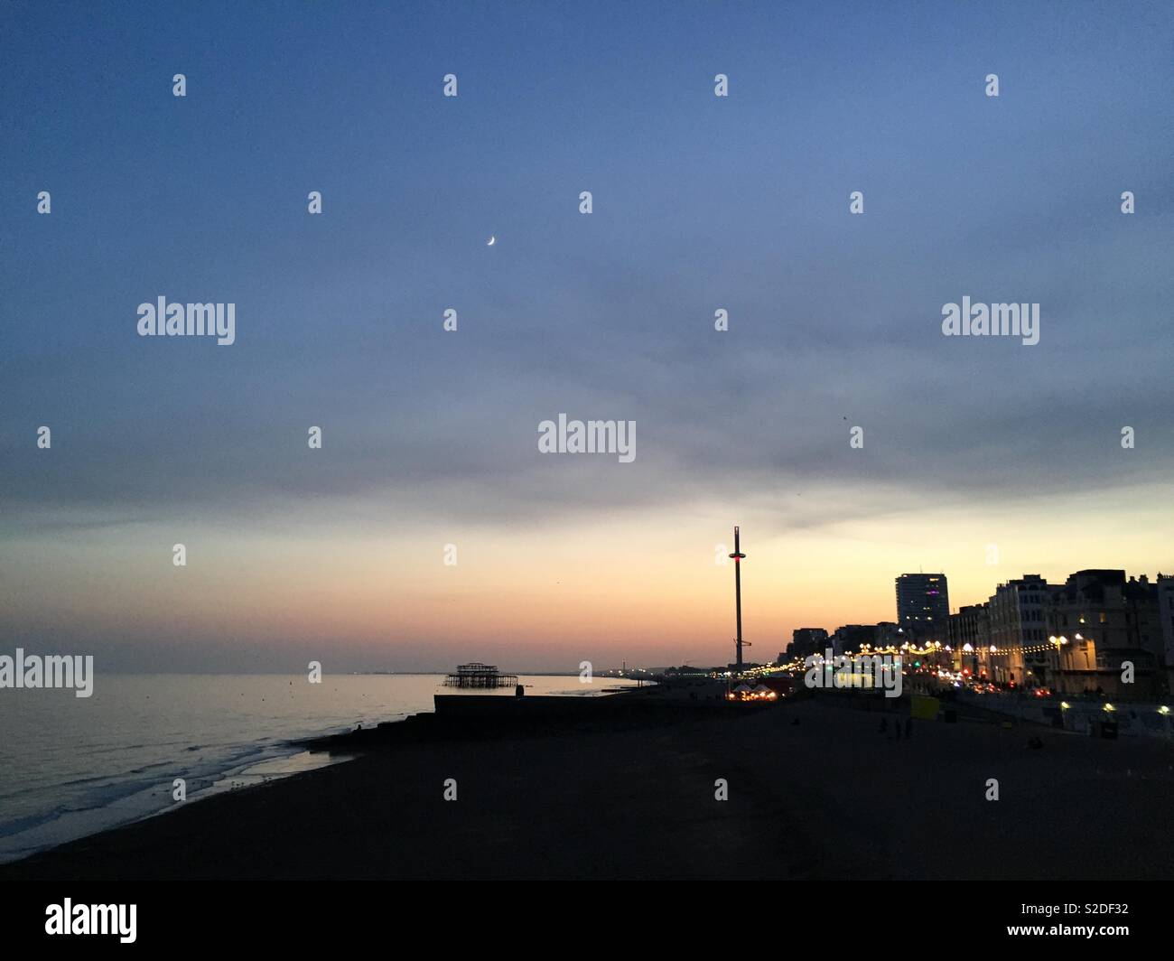 Brighton tramonto Foto Stock
