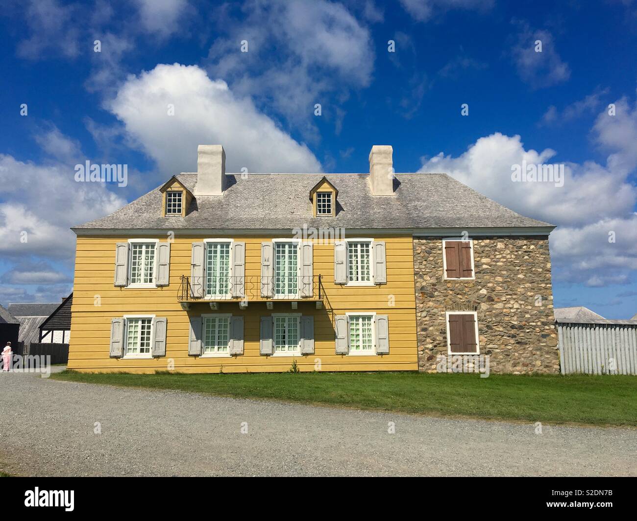 Edificio in fortezza Louisbourg - Immagine stock catturata con smartphone