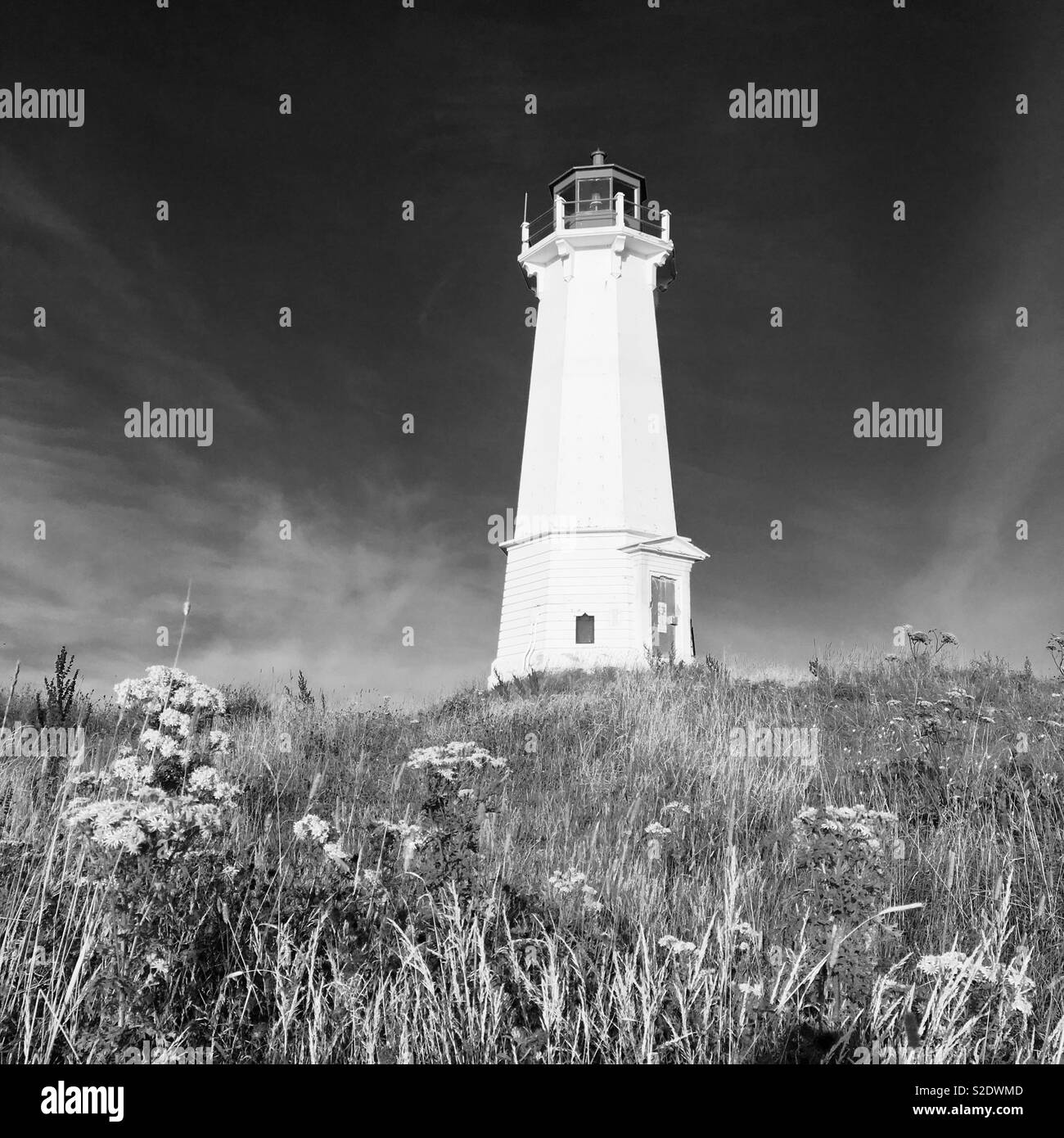 Faro in Louisbourg Canada Foto Stock