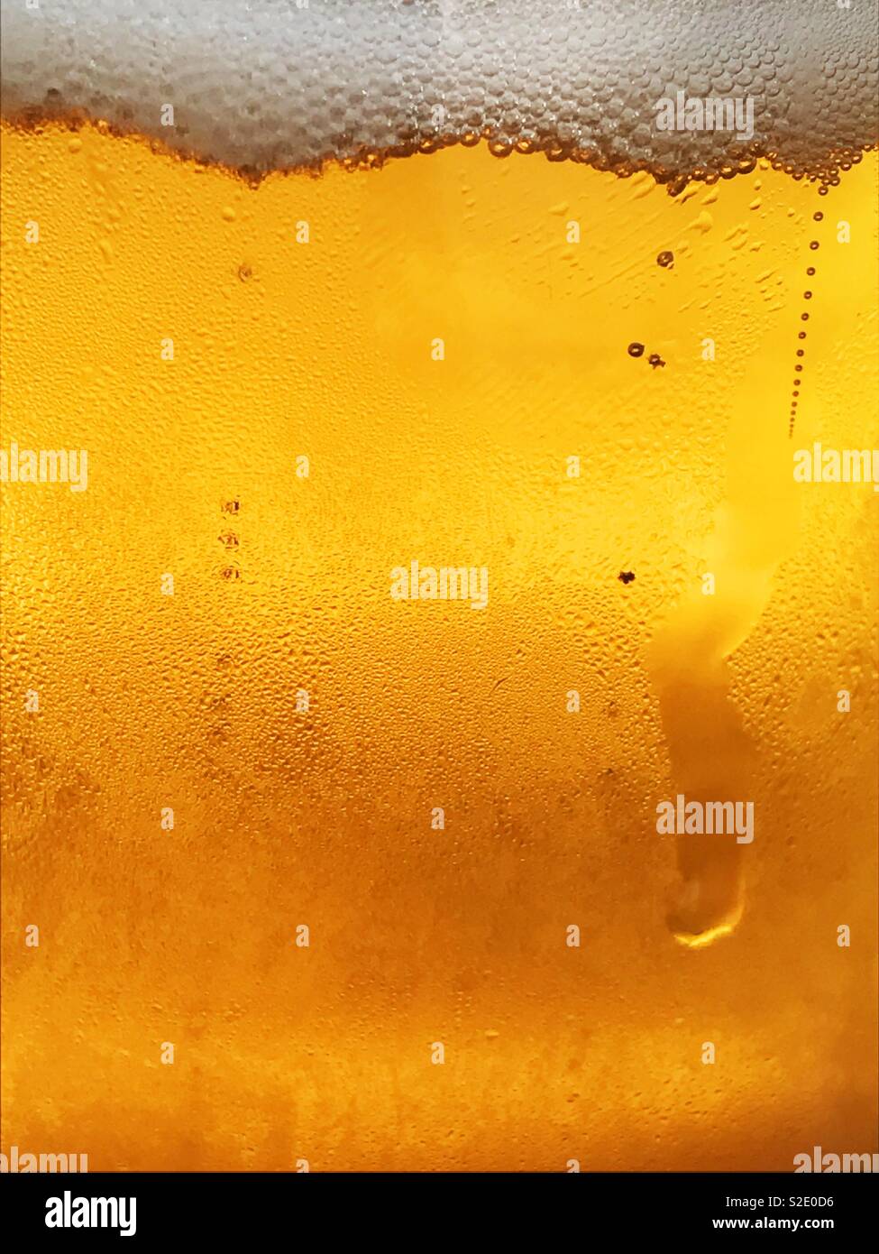 Birra. vista ravvicinata. Foto Stock