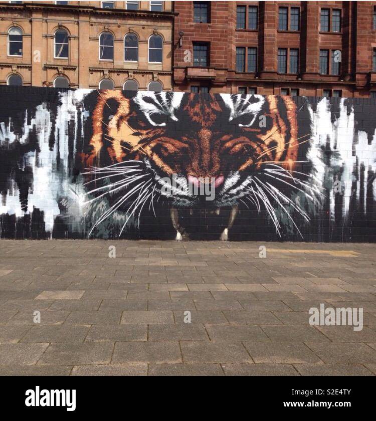 Graffiti sul fiume Clyde, Glasgow Foto Stock