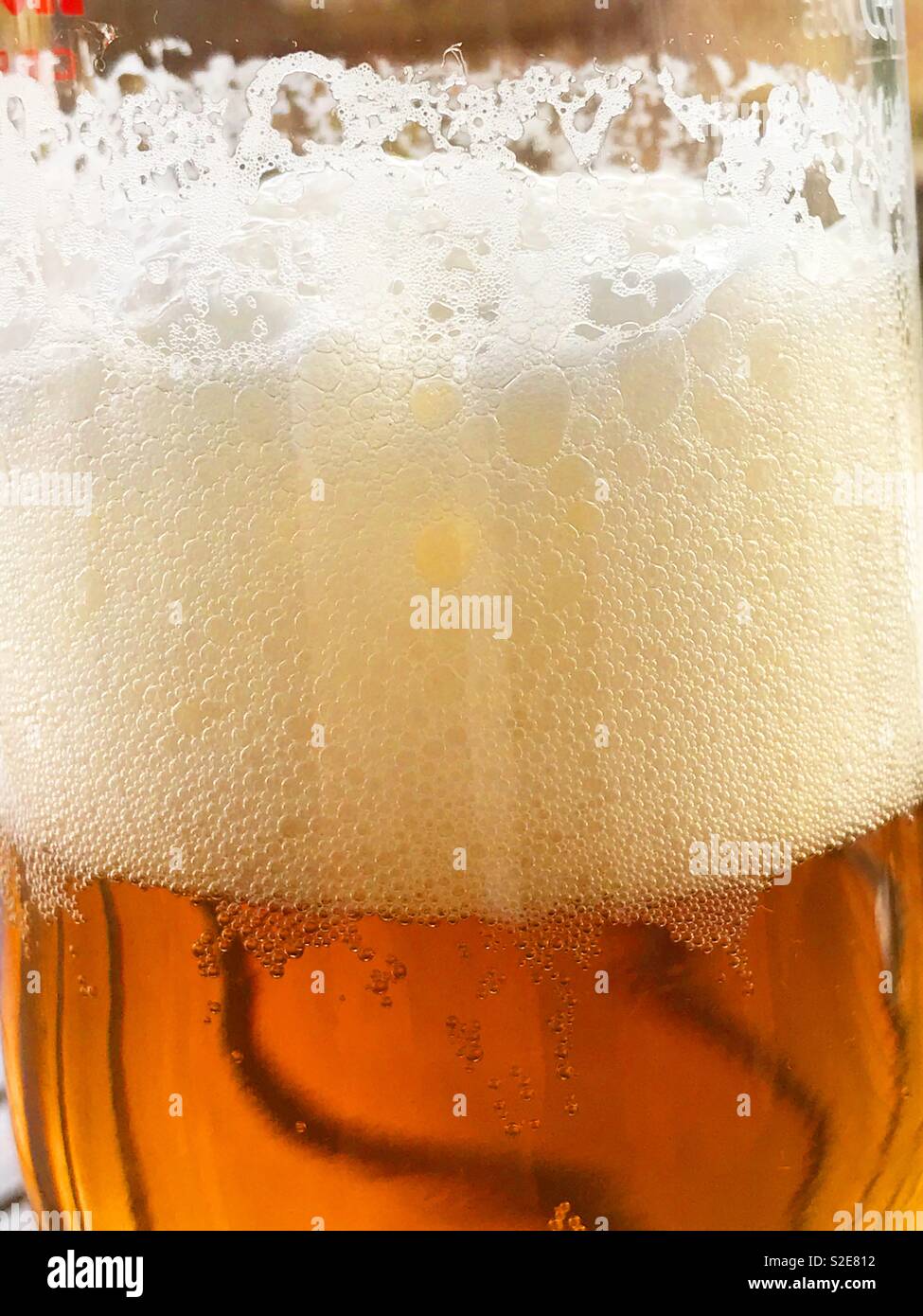 Bicchiere di birra. Chiudere la vista. Foto Stock