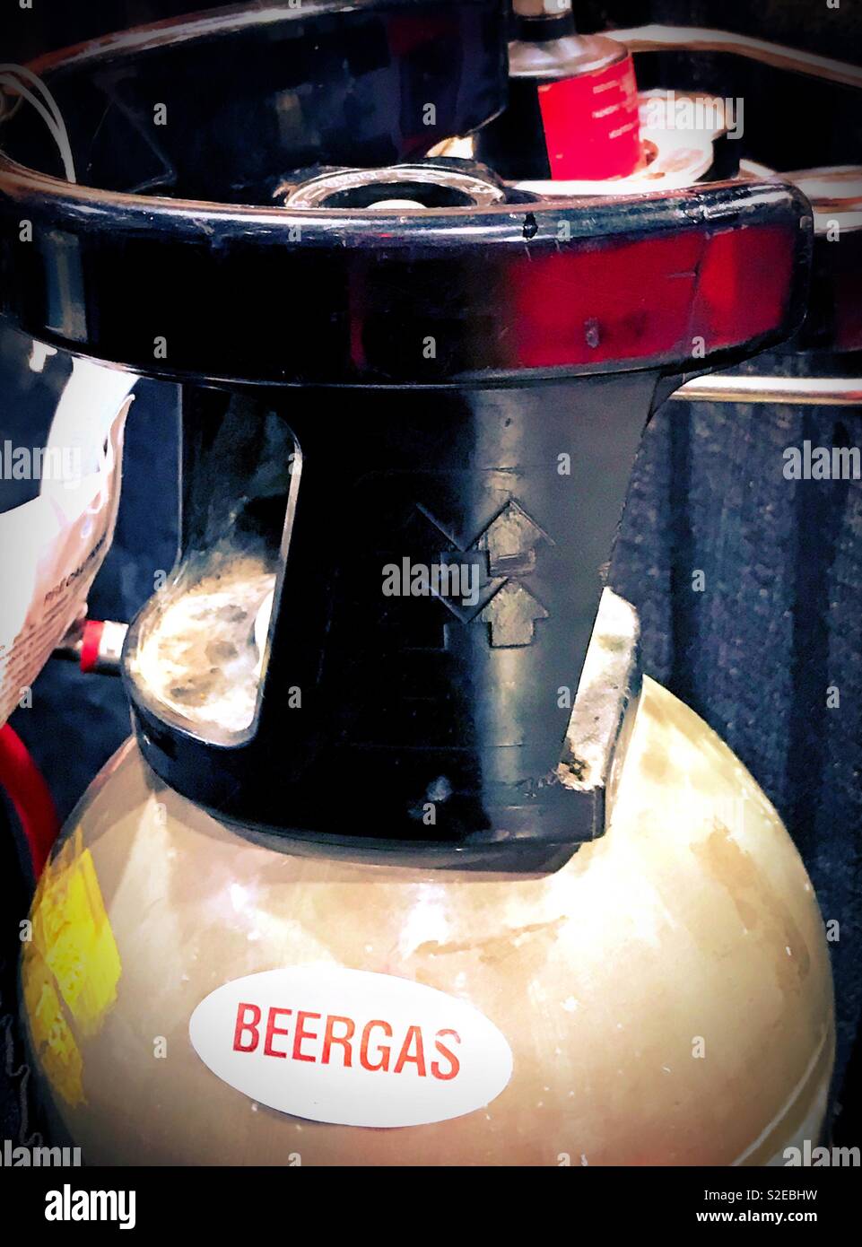 La parte superiore di un cilindro di "beergas". Foto Stock