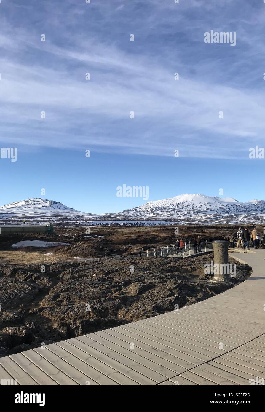 Montagne islandese Foto Stock