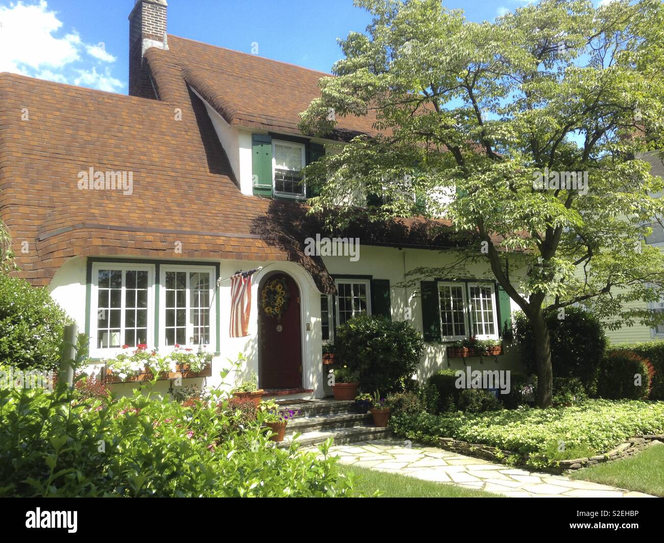 Inglese cottage in stile casa in New Jersey, Stati Uniti. Foto Stock