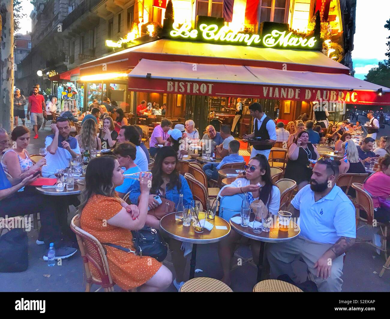 La Champ de Mars a Parigi Francia Foto Stock