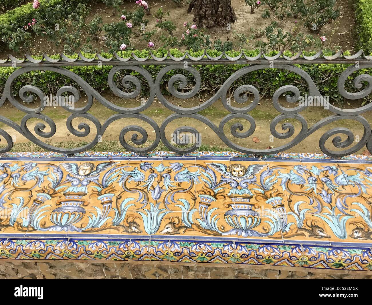 Sevilla parete piastrellata Foto Stock
