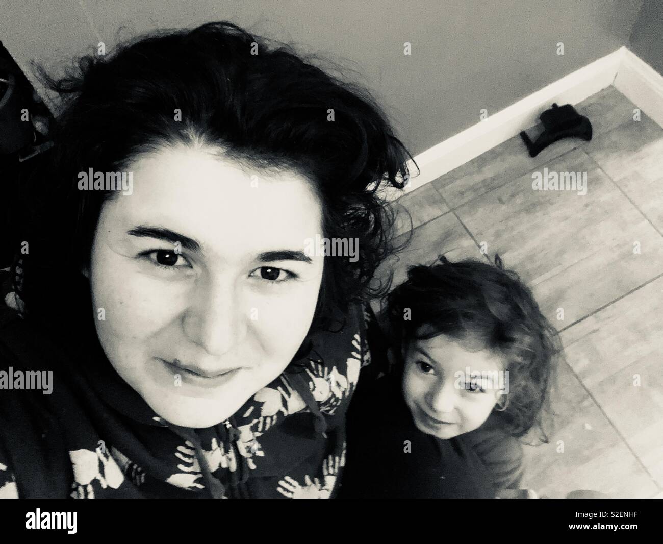 Selfie madre e figlia Foto Stock