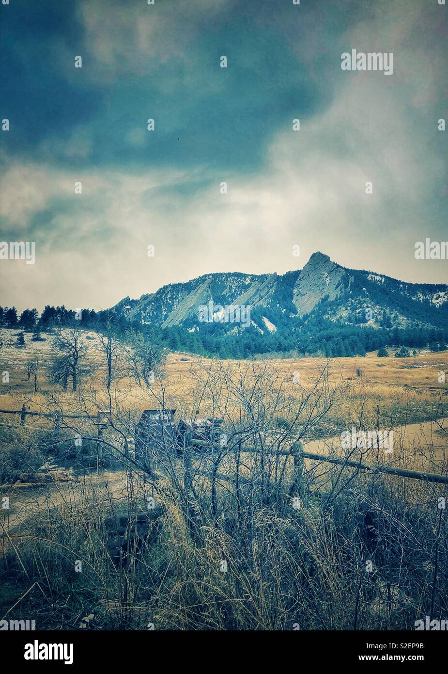 Flatiron Mountains in Colorado Foto Stock