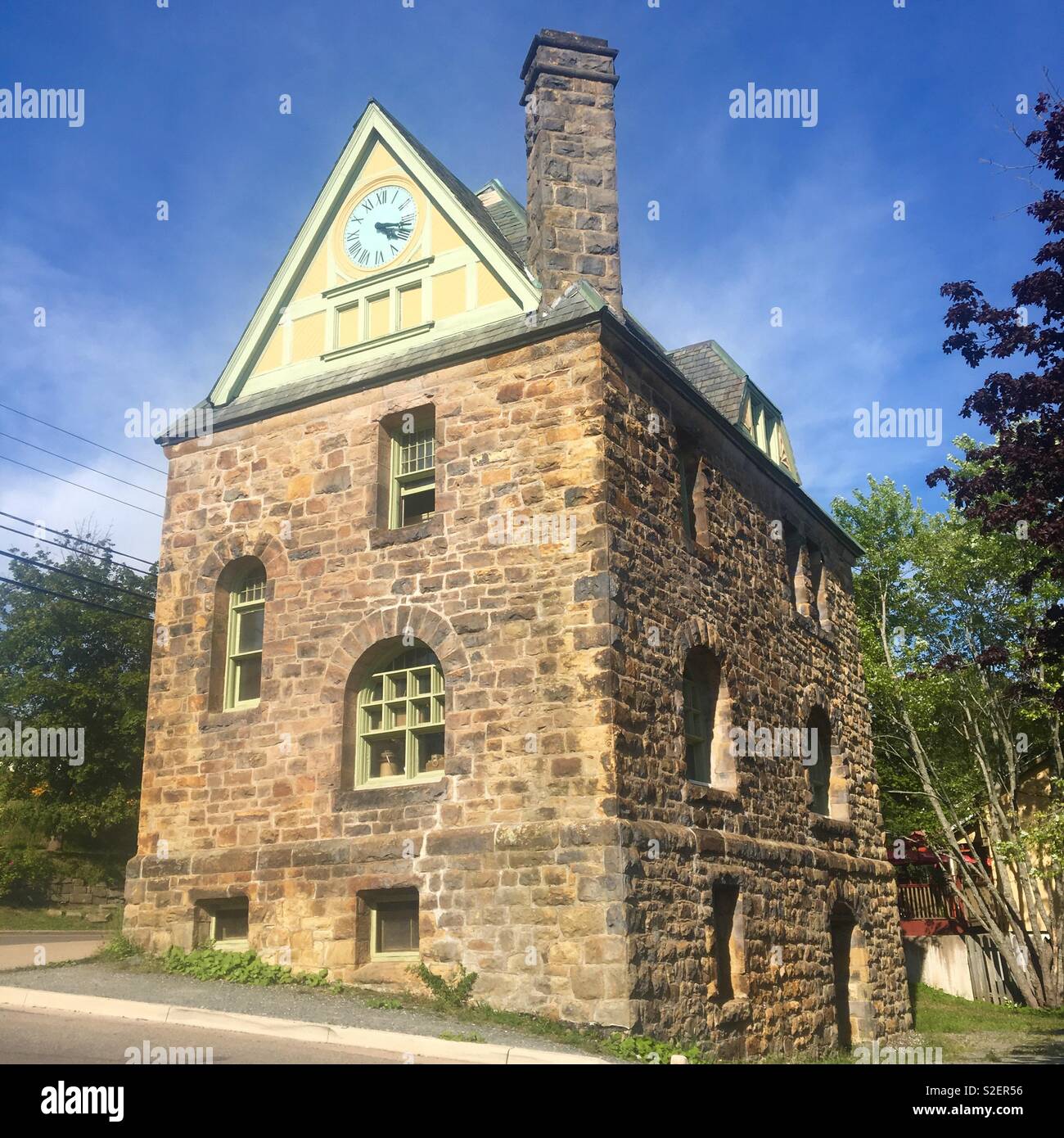 Il vecchio edificio storico in Baddeck Nova Scotia Canada Foto Stock
