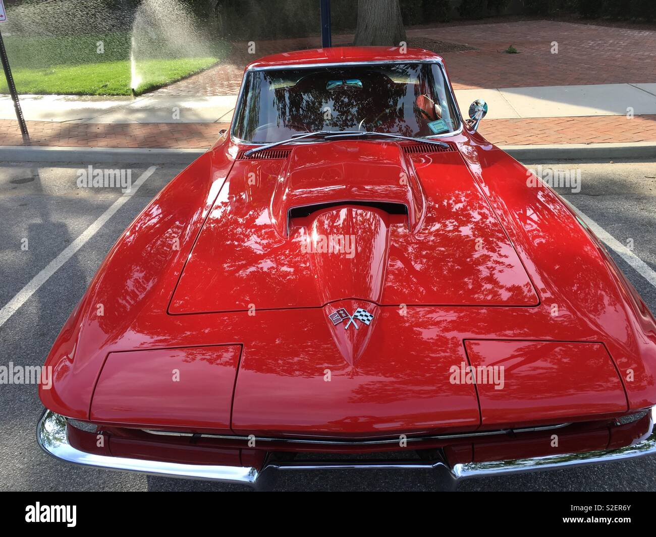 Red Corvette stingray Foto Stock