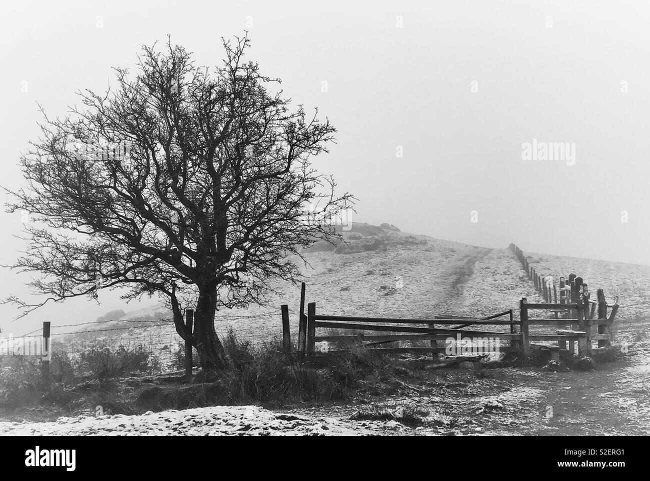 In inverno la neve in Shripshire Foto Stock