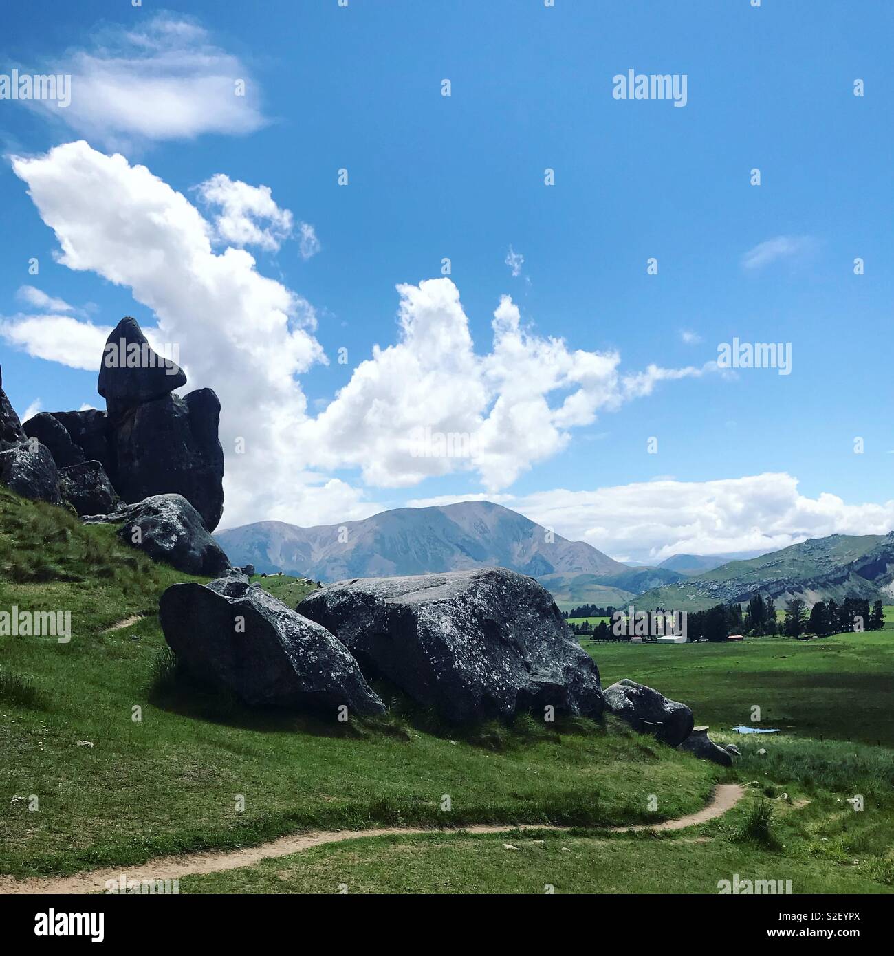 Massi di pietra calcarea di Castle Rock Nuova Zelanda Foto Stock