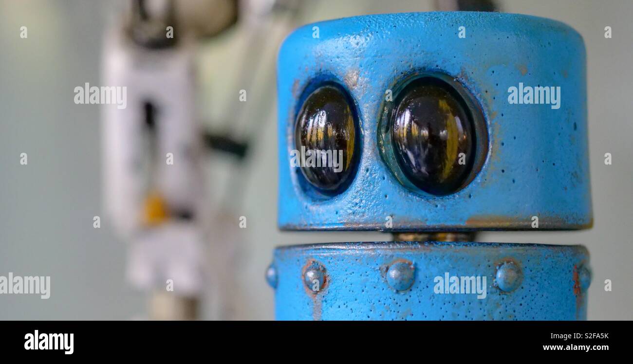 Ritratto di un robot spaziale giocattolo collezionismo Foto Stock