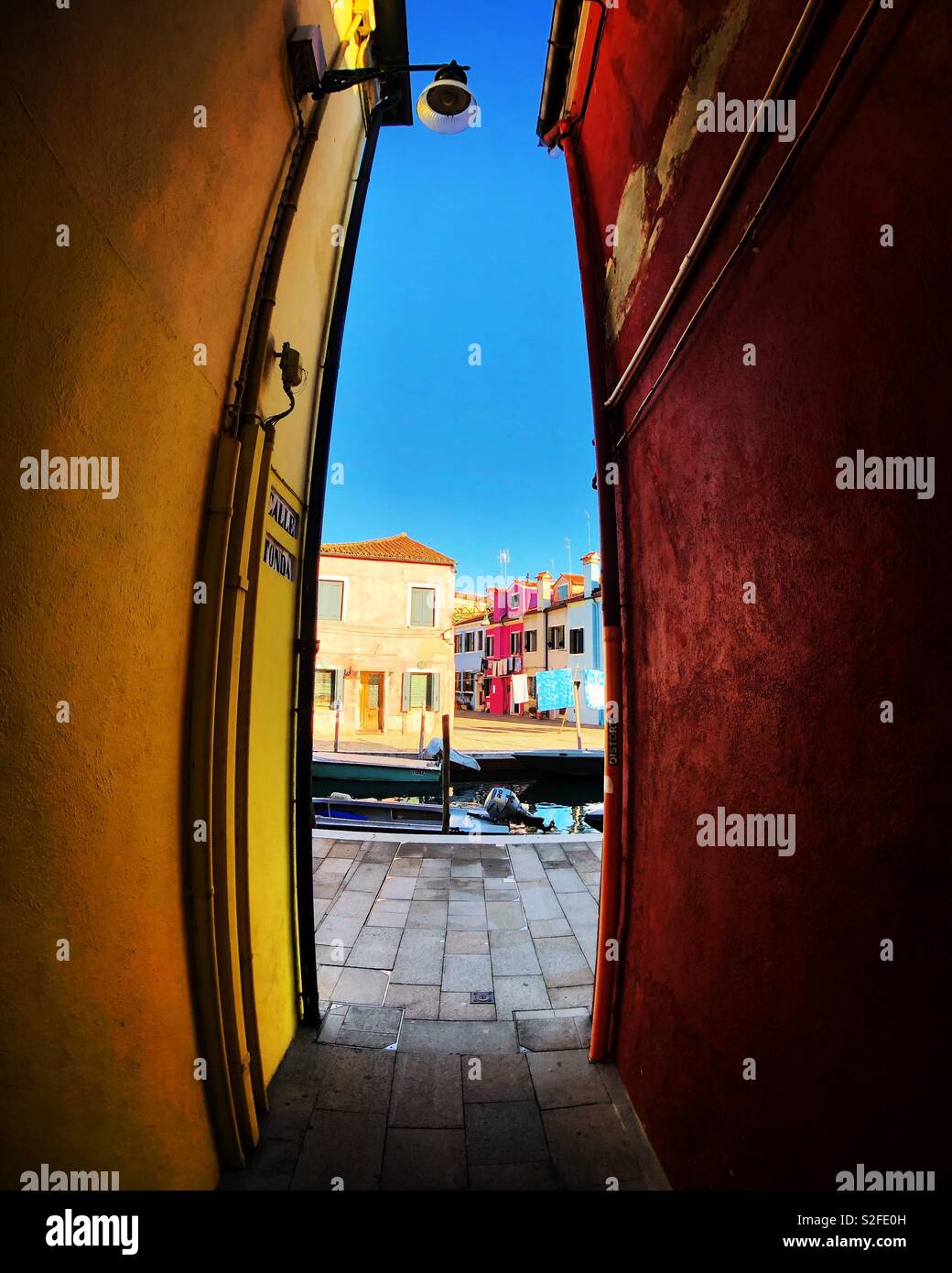 Una vista di Burano Foto Stock