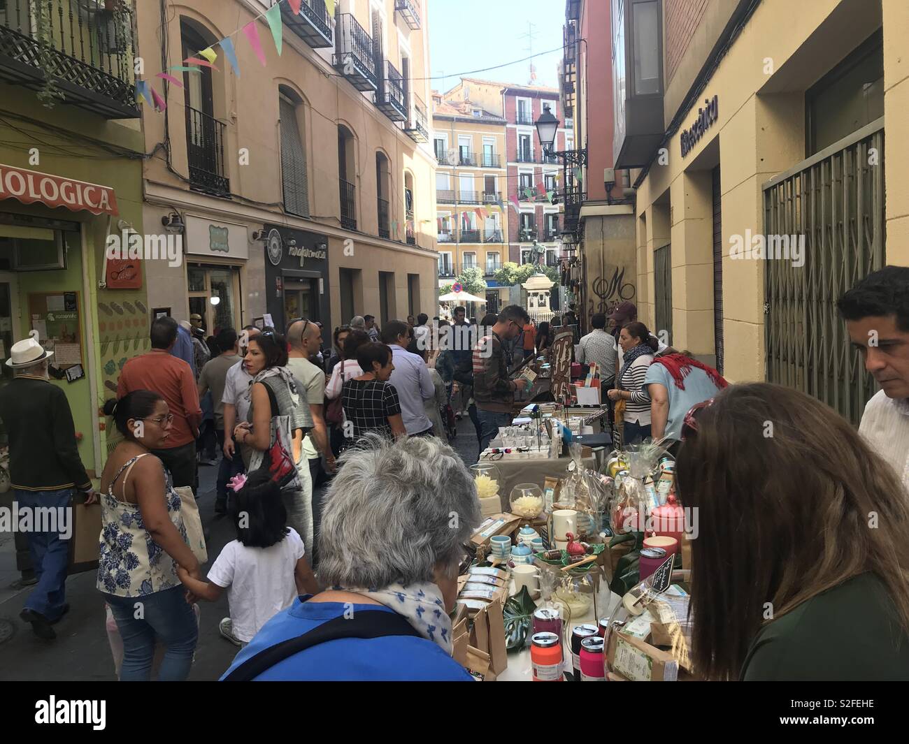 Strada del mercato. Madrid, Spagna Foto Stock