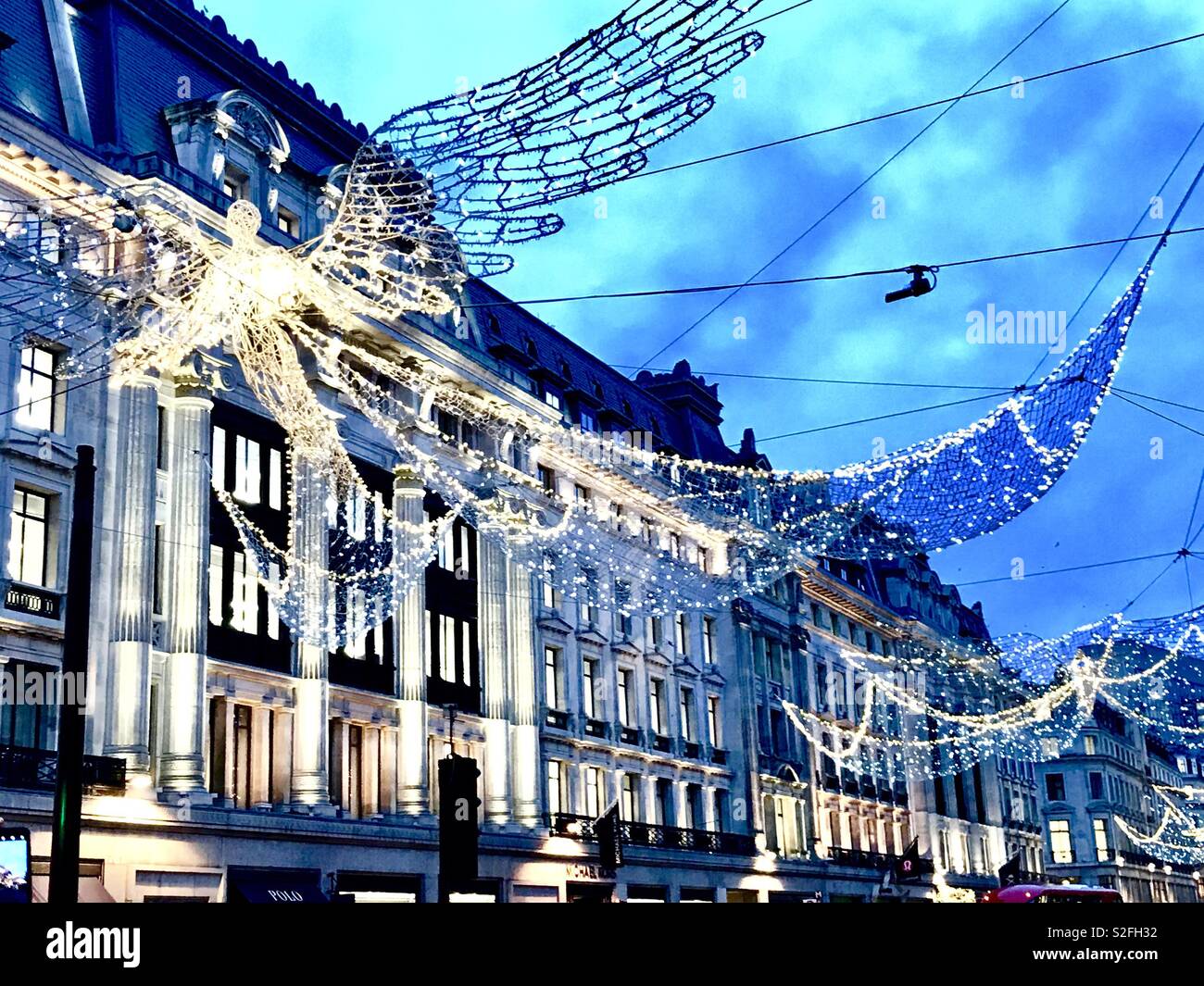 Le luci di Natale di Regent Street London, England, Regno Unito Foto Stock