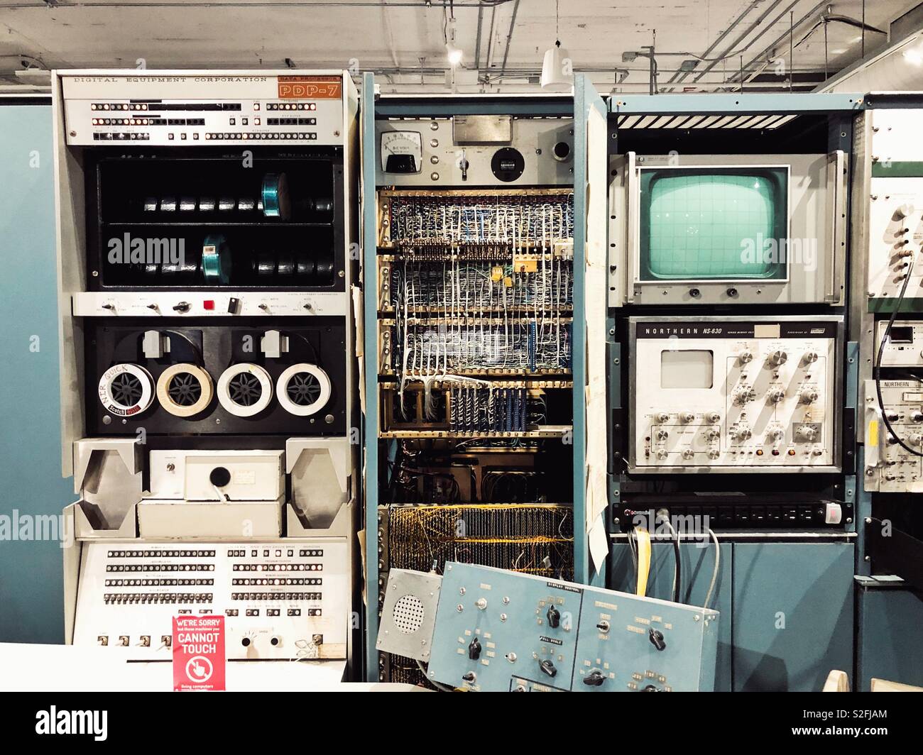 Calcolatore d'annata nel vivere i Computer Museum di Seattle Foto Stock