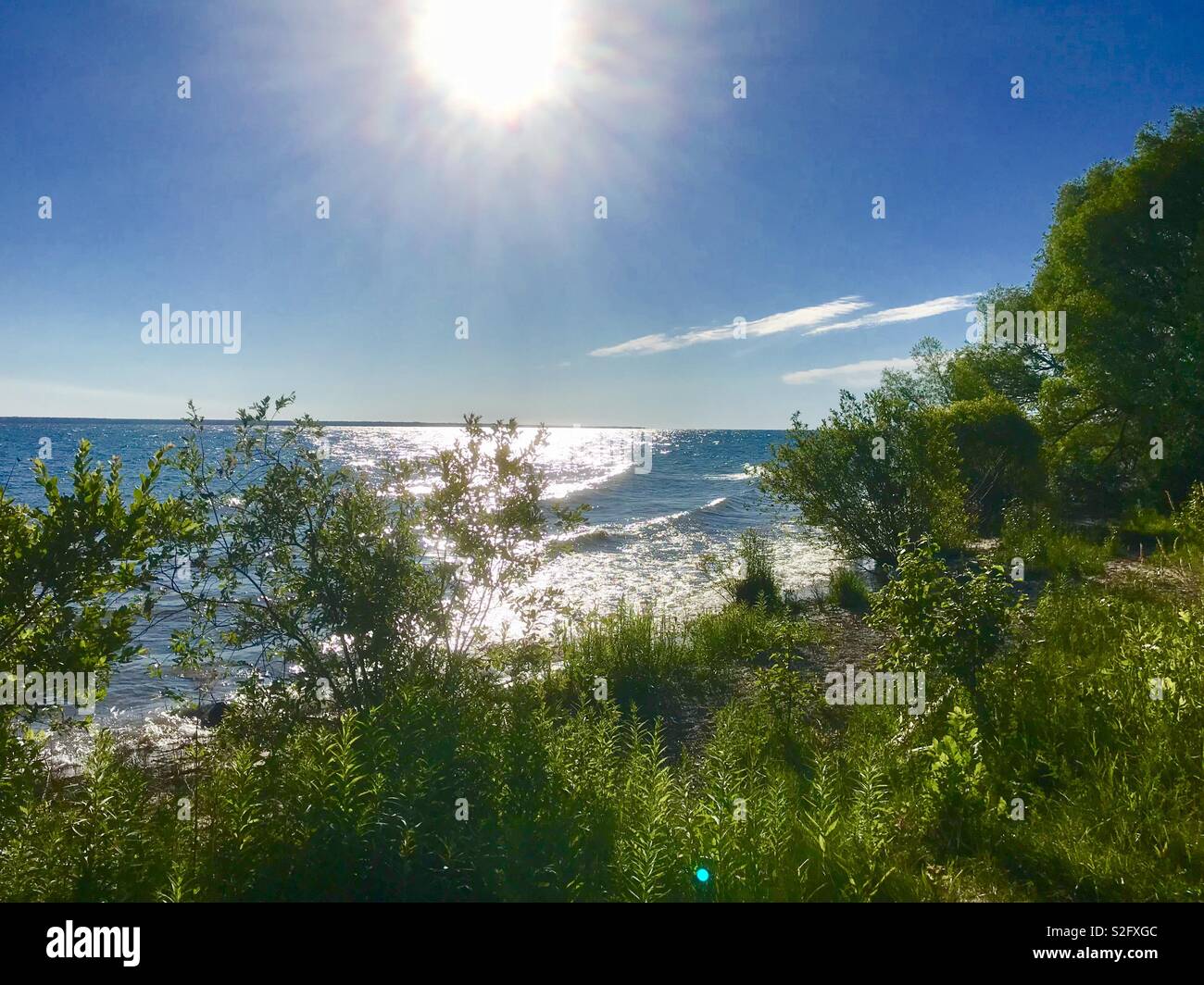 Sunrise overLake Huron Foto Stock