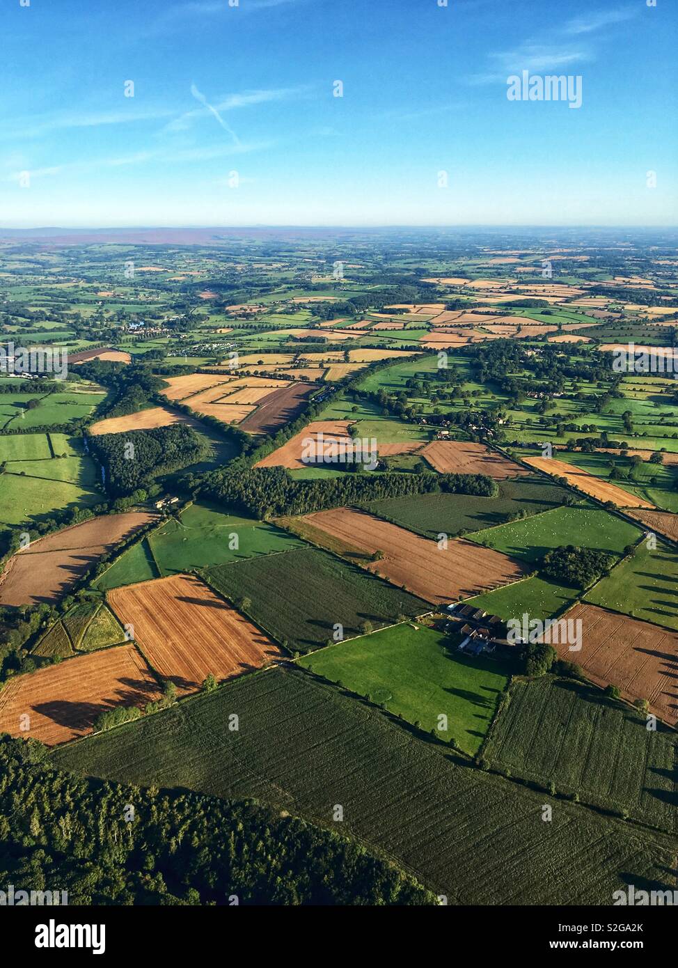 Mosaico di campi, North Yorkshire - Inghilterra Foto Stock