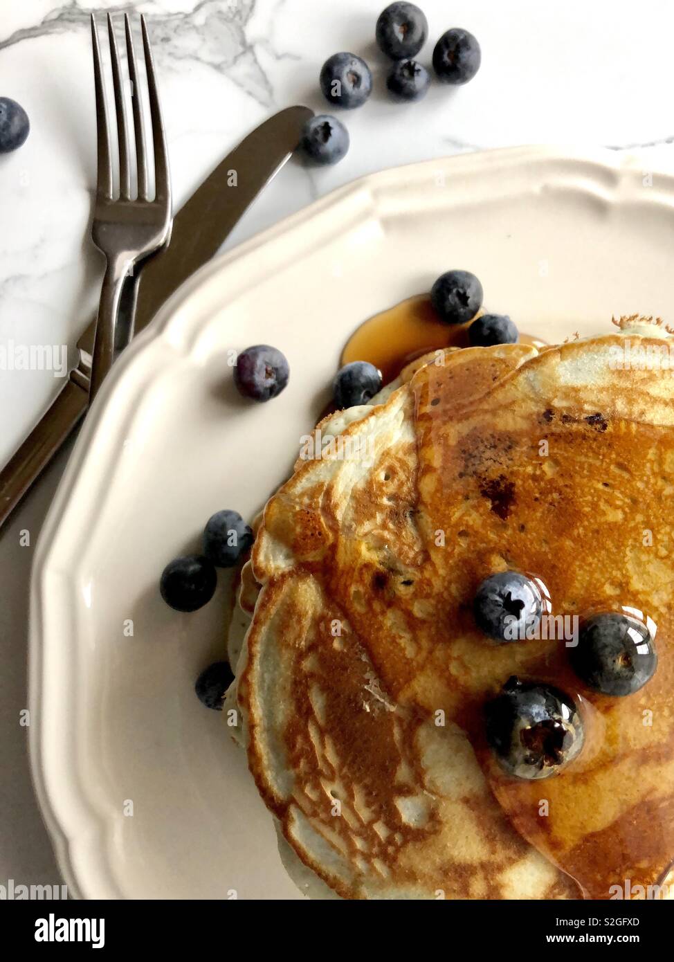 Frittelle di mirtilli - Immagine stock catturata con smartphone