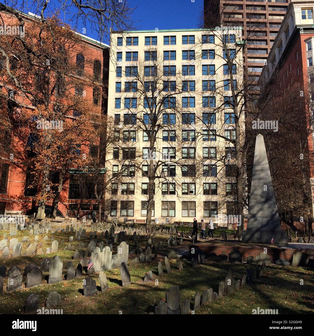 Il granaio di terra di seppellimento, Boston, Massachusetts, Stati Uniti Foto Stock