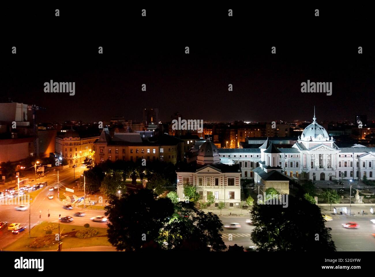 Notte di Bucarest Foto Stock