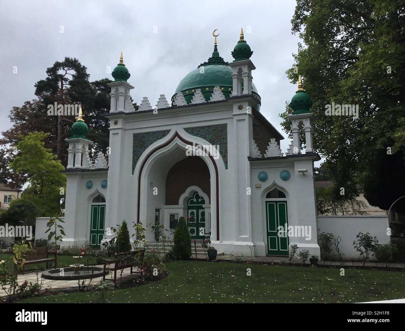 Il primo scopo della moschea costruita in Inghilterra costruito da Henry Leitner nel 1892 a Woking, in Inghilterra. Foto Stock