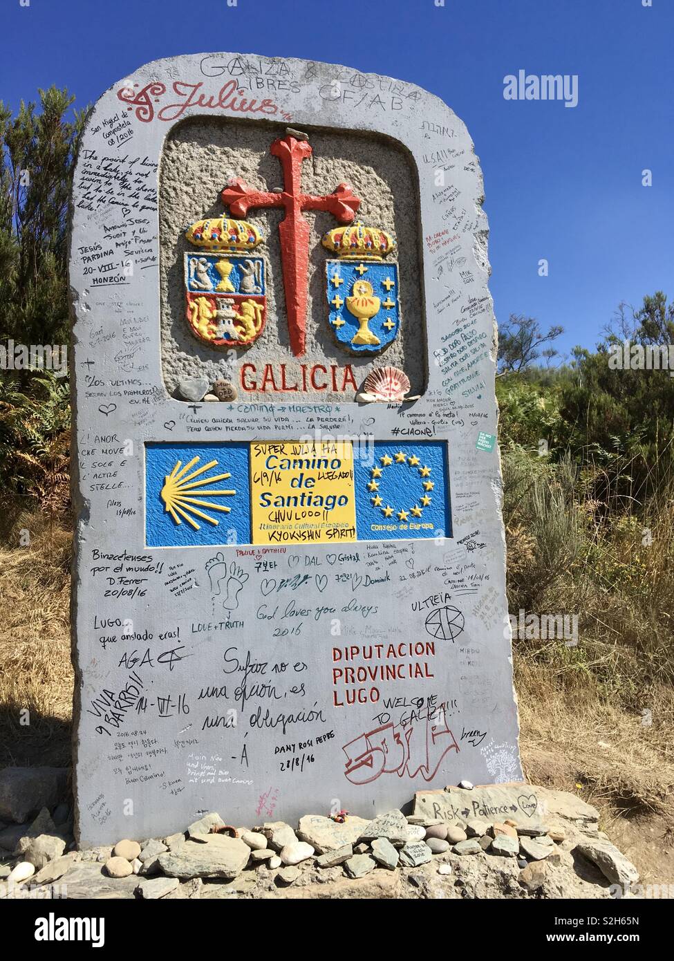 La Galizia, il Camino de Santiago Foto Stock