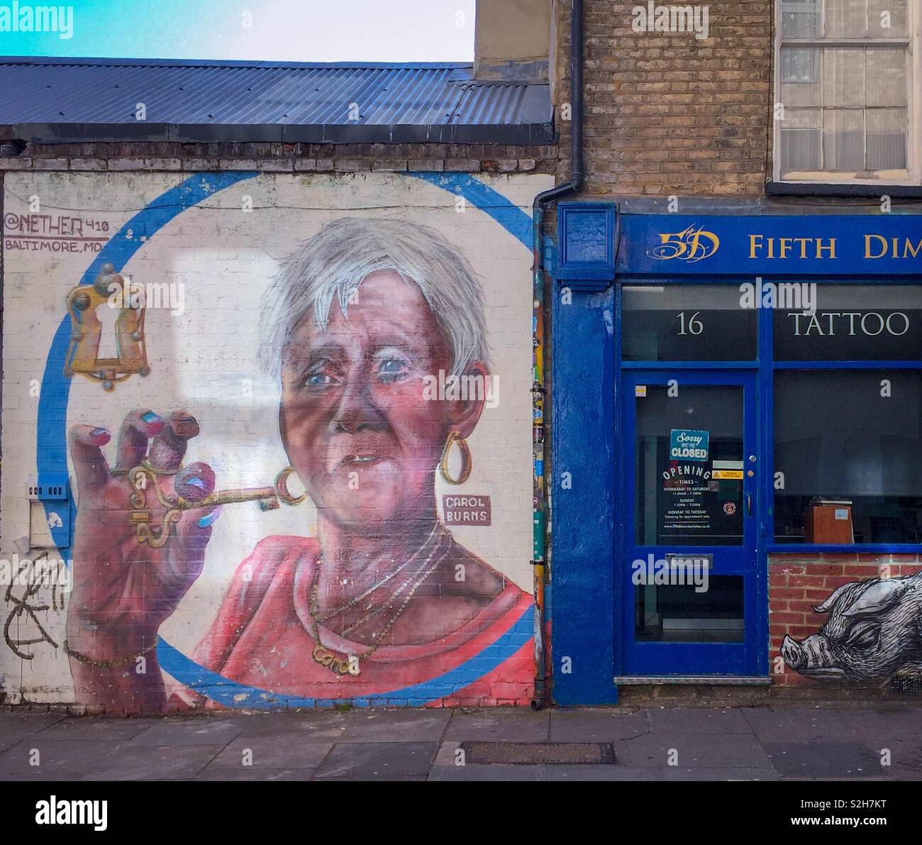 Brick Lane, Street Art di Londra Foto Stock