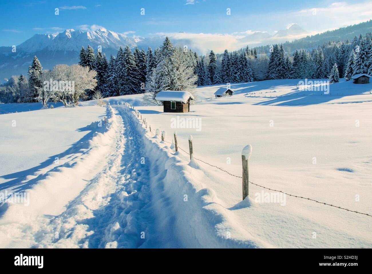 Soleggiata giornata invernale nelle Alpi dell'Austria - Immagine stock catturata con smartphone