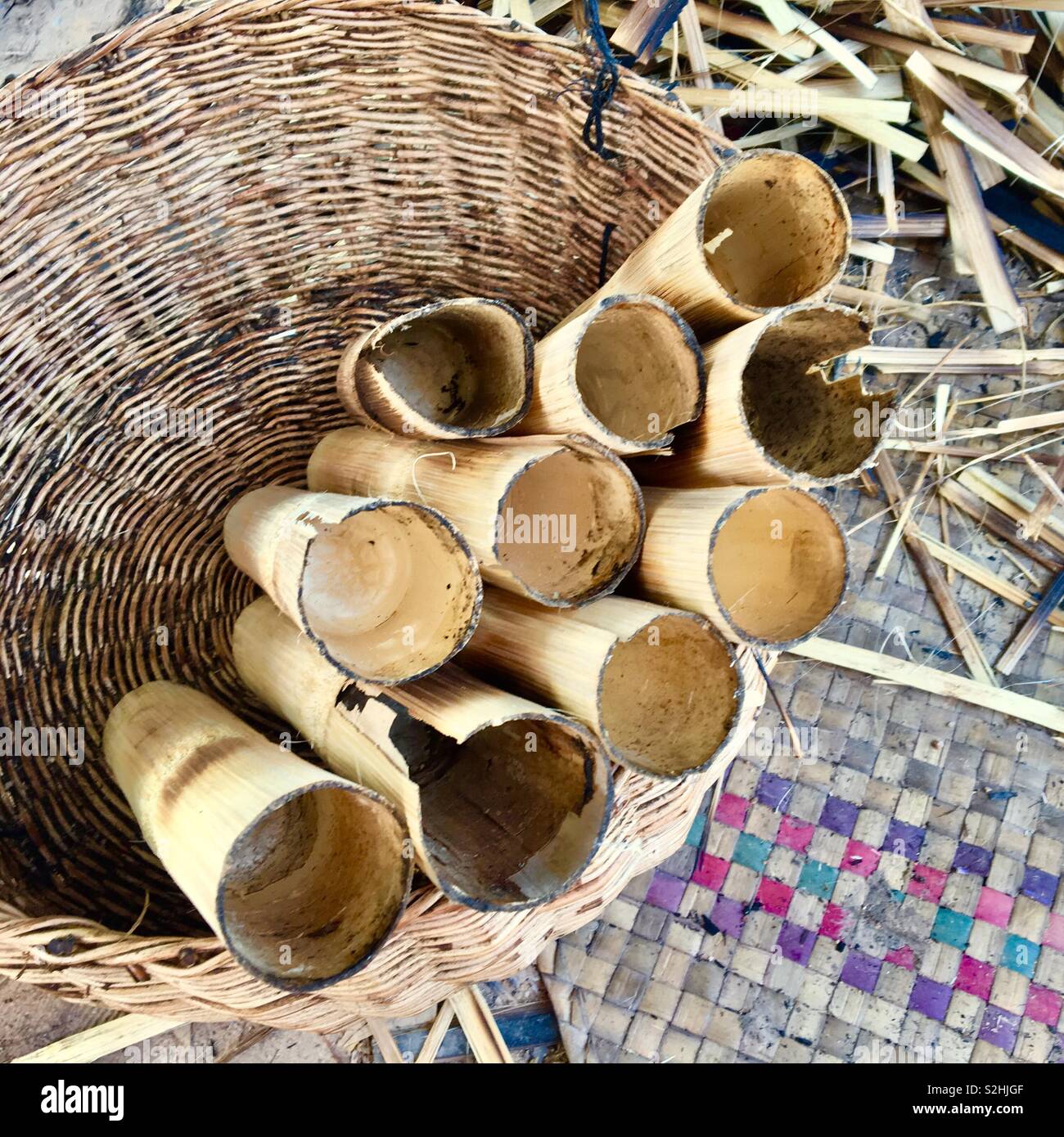 Riso appiccicoso a stallo alimentare in Cambogia Foto Stock