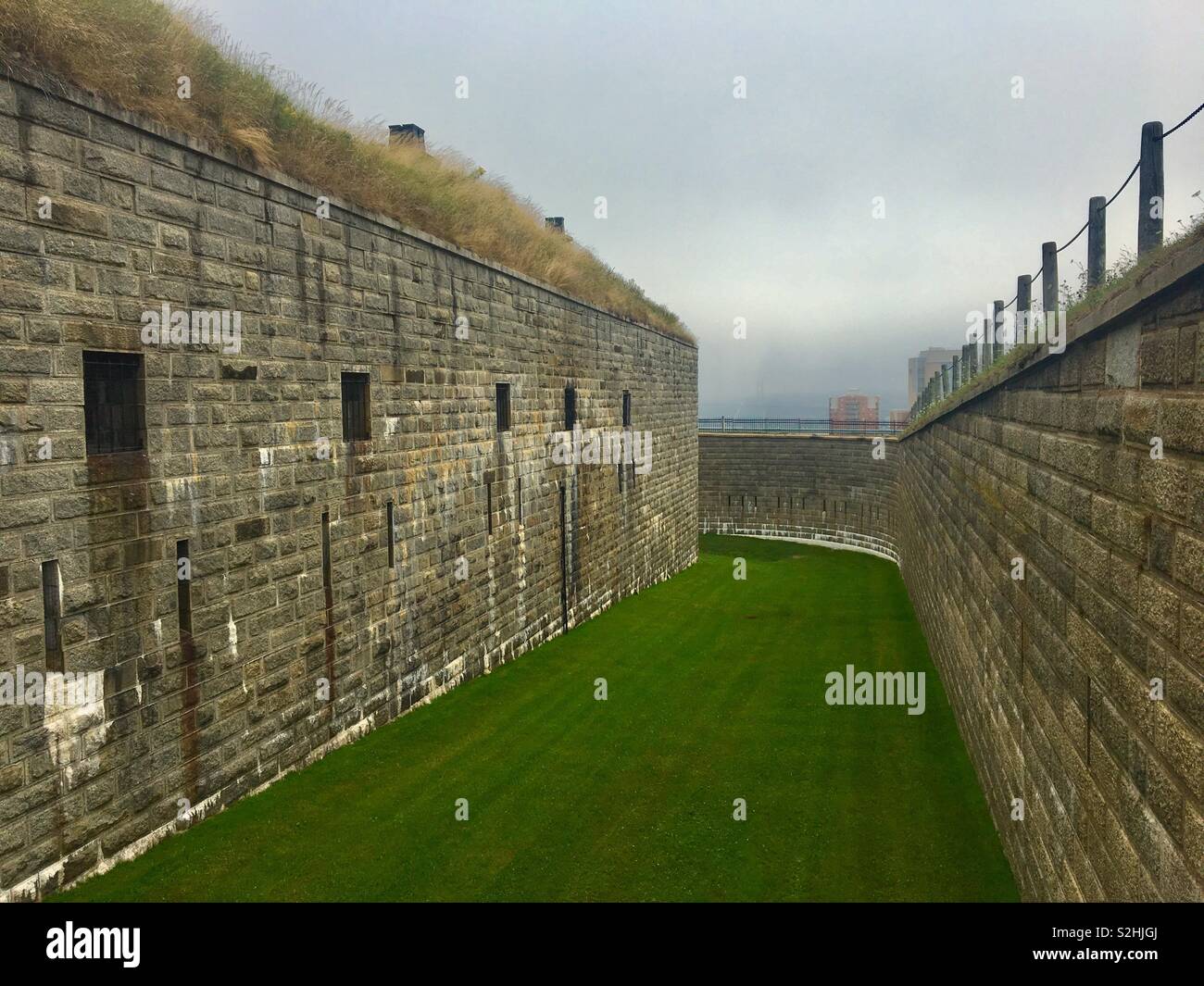 Halifax citadel su un nebbioso giorno - Immagine stock catturata con smartphone