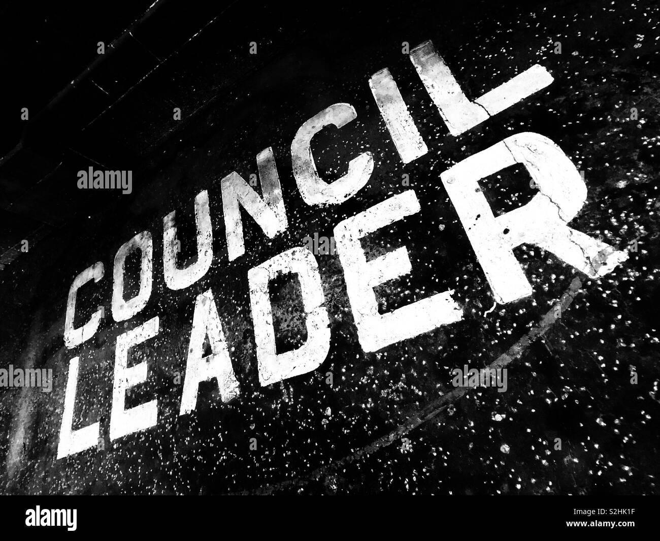 Il leader del consiglio di parcheggio privato. Foto Stock