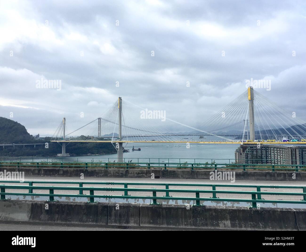 Bel tempo in Ting Kau Bridge,Hong Kong. Foto Stock