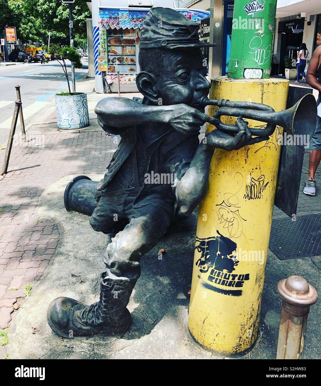 Arte di strada a Rio de Janeiro in Brasile. Foto Stock