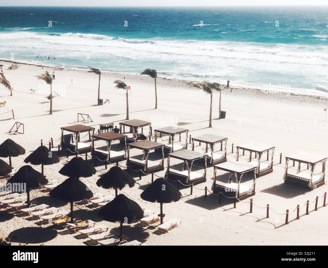 Spiaggia di attesa per vacanzieri in Cancun, Messico Foto Stock