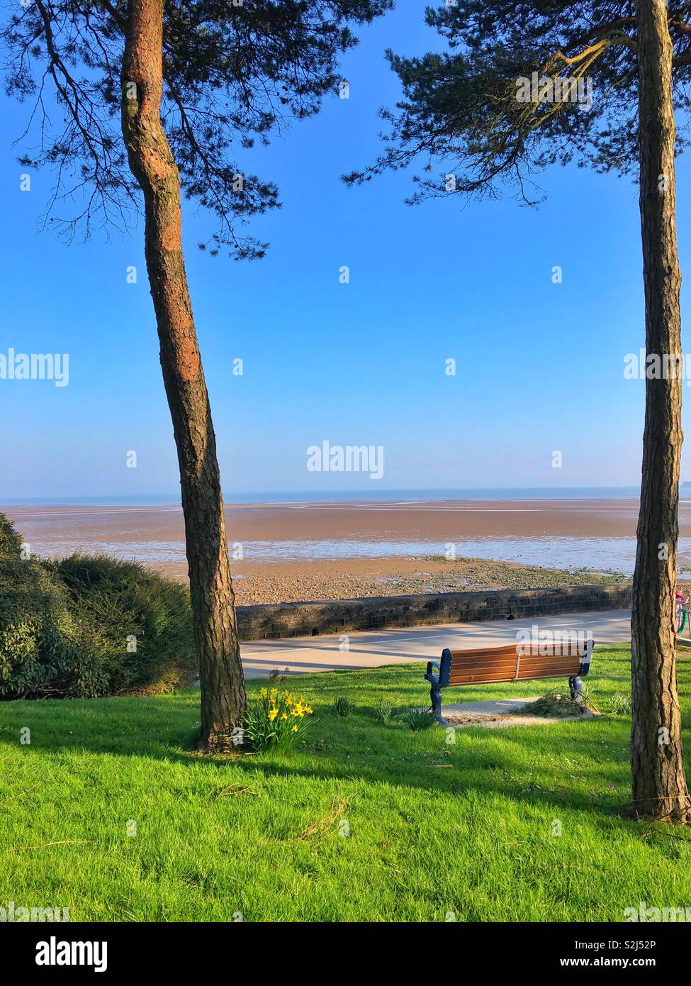 Baia di Swansea e Mumbles, South West Wales, febbraio. Foto Stock
