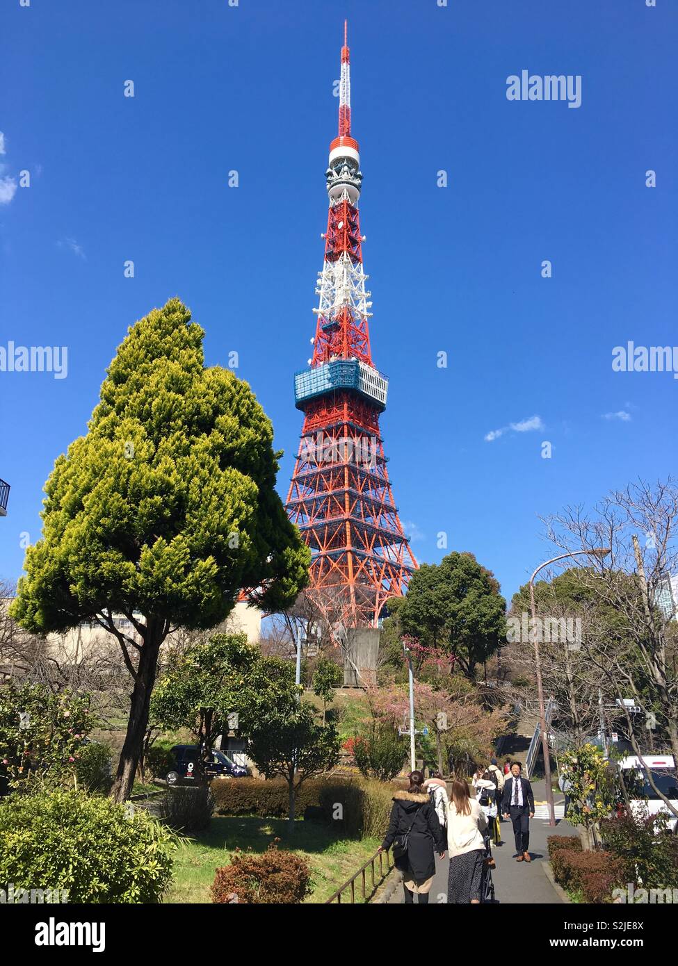 Torre di Tokyo in giornata soleggiata Foto Stock