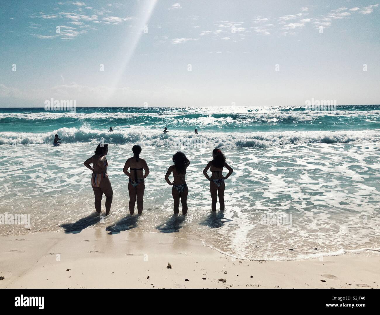 Fidanzate in per una vacanza nei Caraibi Foto Stock