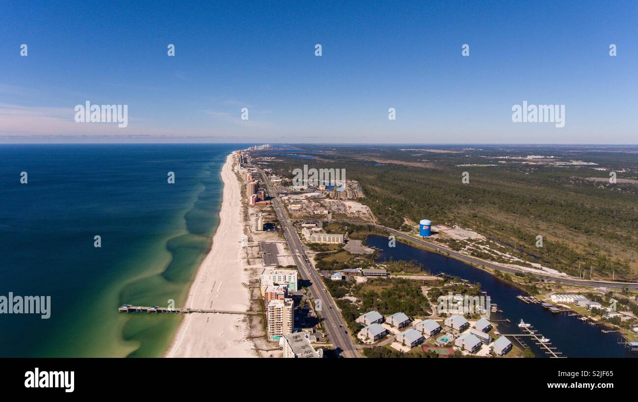 Vista aerea di Orange Beach, Alabama Foto Stock