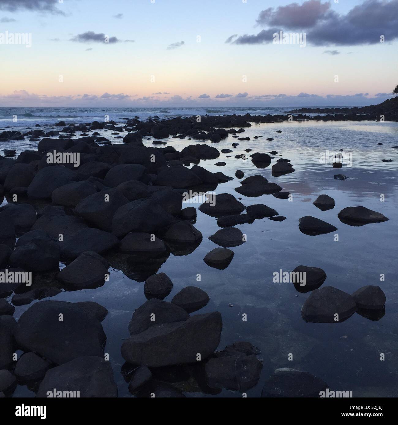 Tramonto a Burleigh teste, Gold Coast Foto Stock