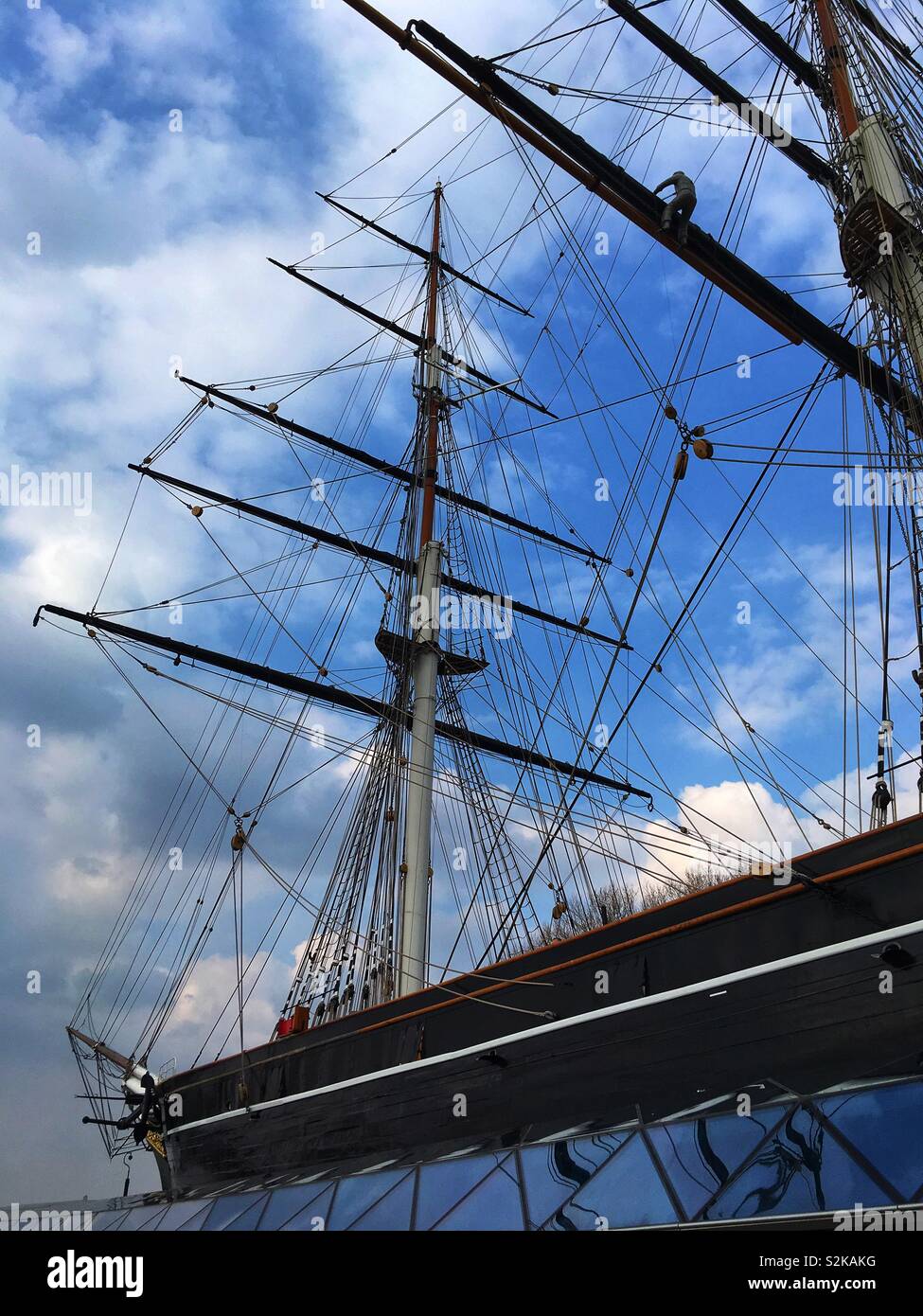 Il curry Sark, un British Clipper nave ormeggiata in Greenwich a Londra il 30 marzo 2019 Foto Stock