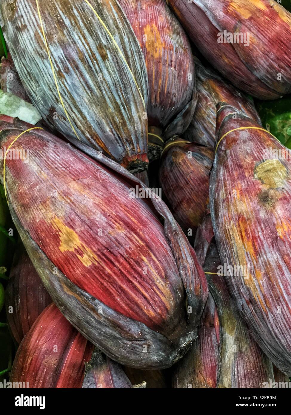 Fresche deliziose banana blossom, cuore di banana, vazhai poo banana commestibili di frutta di fiore. Foto Stock